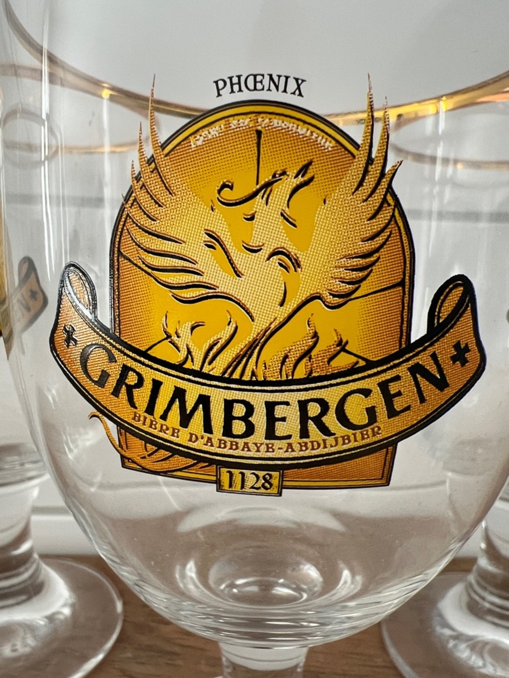 Official Ritzenhoff Grimbergen Belgian Beer Goblet with Phoenix Logo -Set of Six - Picture 2 of 8